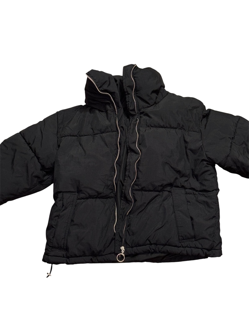 black puffer jacket